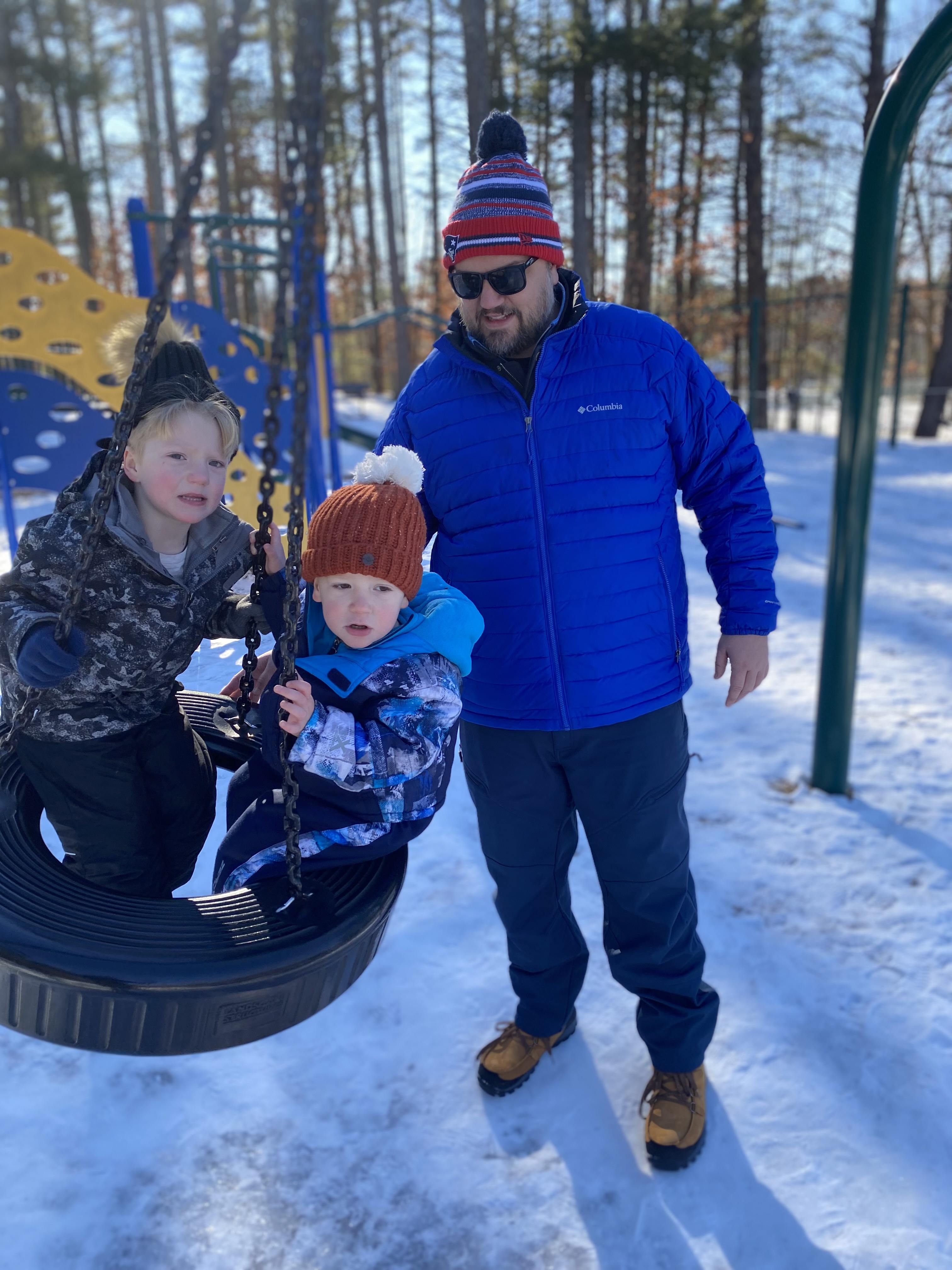 Geoff with his kids in Bedford